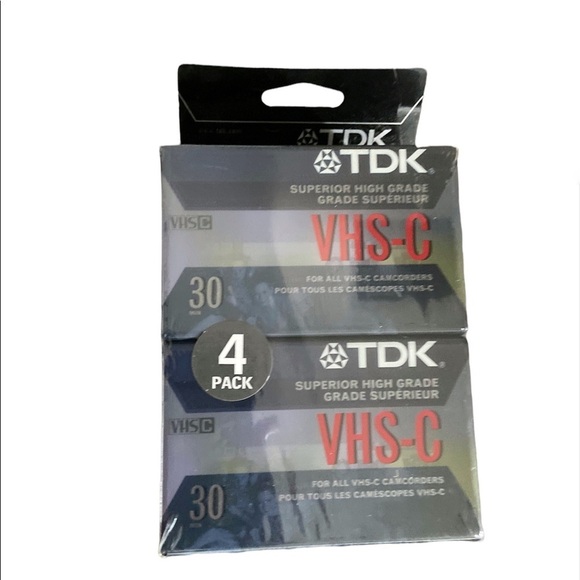 TDK VHS-C Cassette Tapes Pack of 4 NEW - Picture 1 of 4